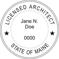 Architect Seal - Pre Inked Stamp - Maine