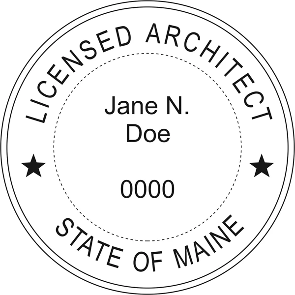 Architect Seal - Wood Stamp - Maine