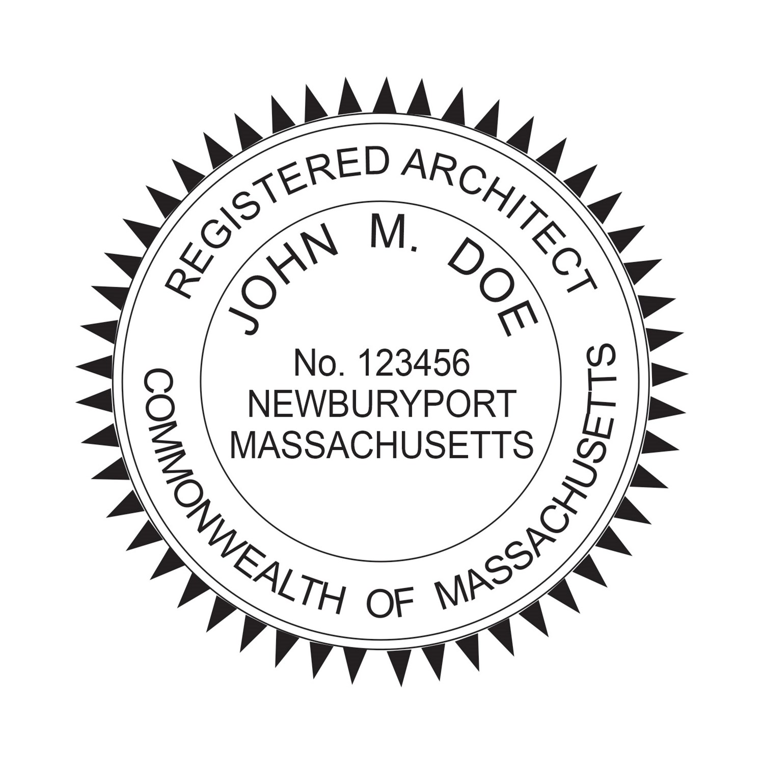 Architect Seal - Pocket Style - Massachusetts