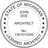 architect seal - wood stamp - michigan