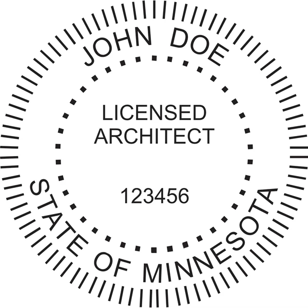 architect seal - wood stamp - minnesota