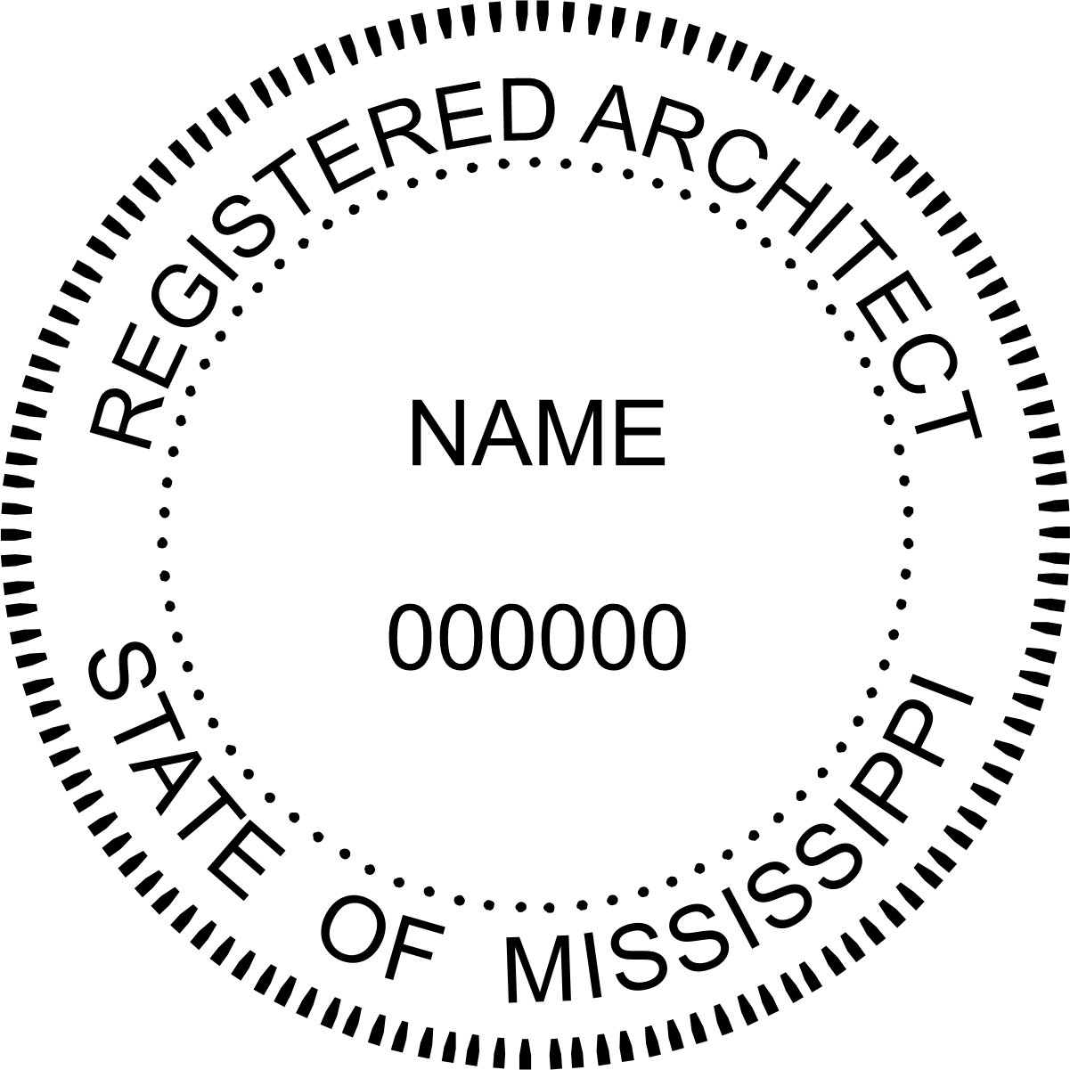 architect seal - pre inked stamp - mississippi