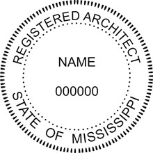 Architect Seal - Wood Stamp - Mississippi