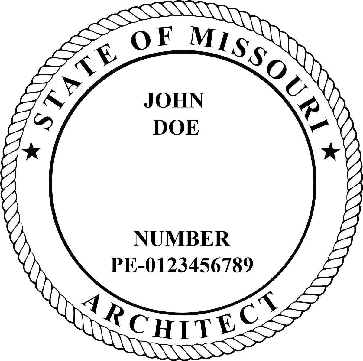 architect seal - wood stamp - missouri