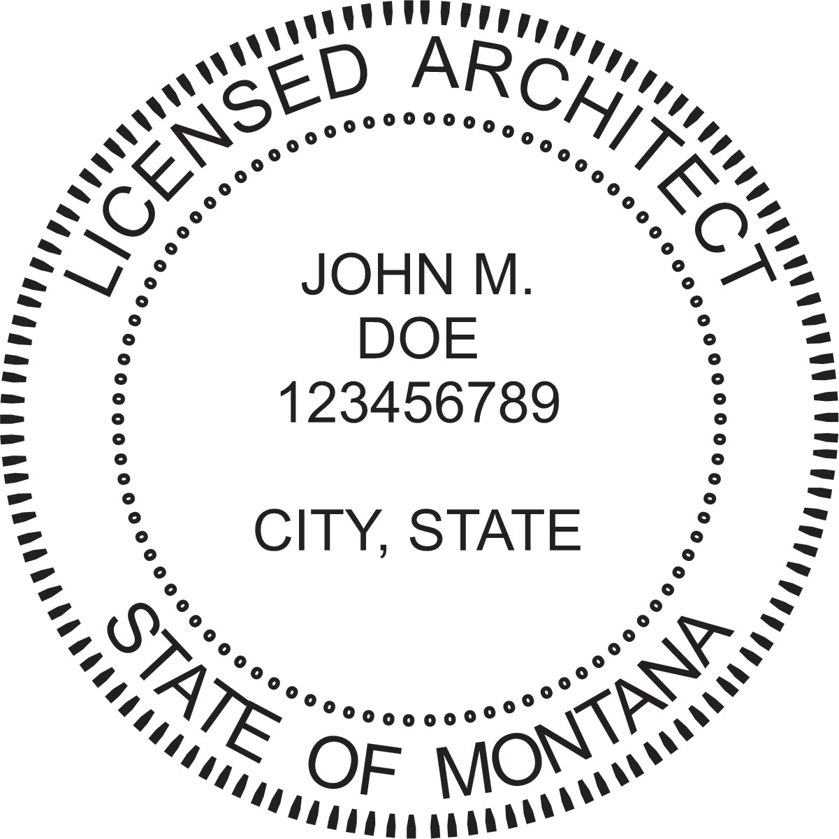 architect seal - pre inked stamp - montana