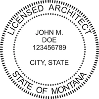 architect seal - wood stamp - montana