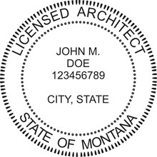 Architect Seal - Wood Stamp - Montana