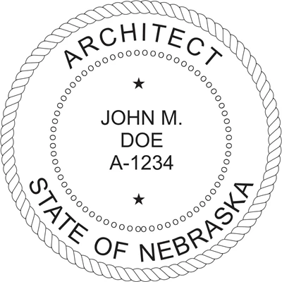 Architect Seal - Pre Inked Stamp - Nebraska