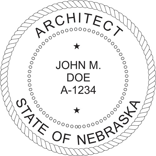 Architect Seal - Wood Stamp - Nebraska