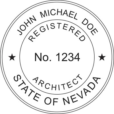 Architect Seal - Wood Stamp - Nevada