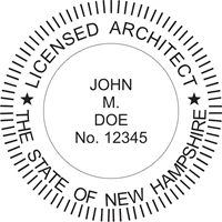 architect seal - wood stamp - new hampshire