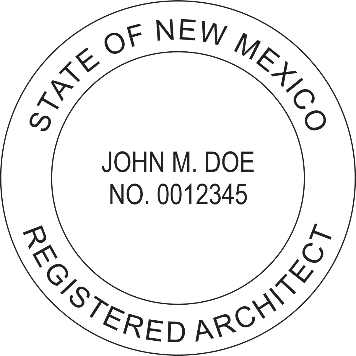 architect seal - wood stamp - new mexico