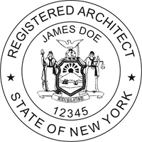 architect seal - wood stamp - new york