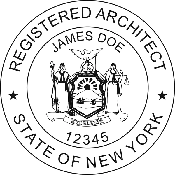 Architect Seal - Pre Inked Stamp - New York