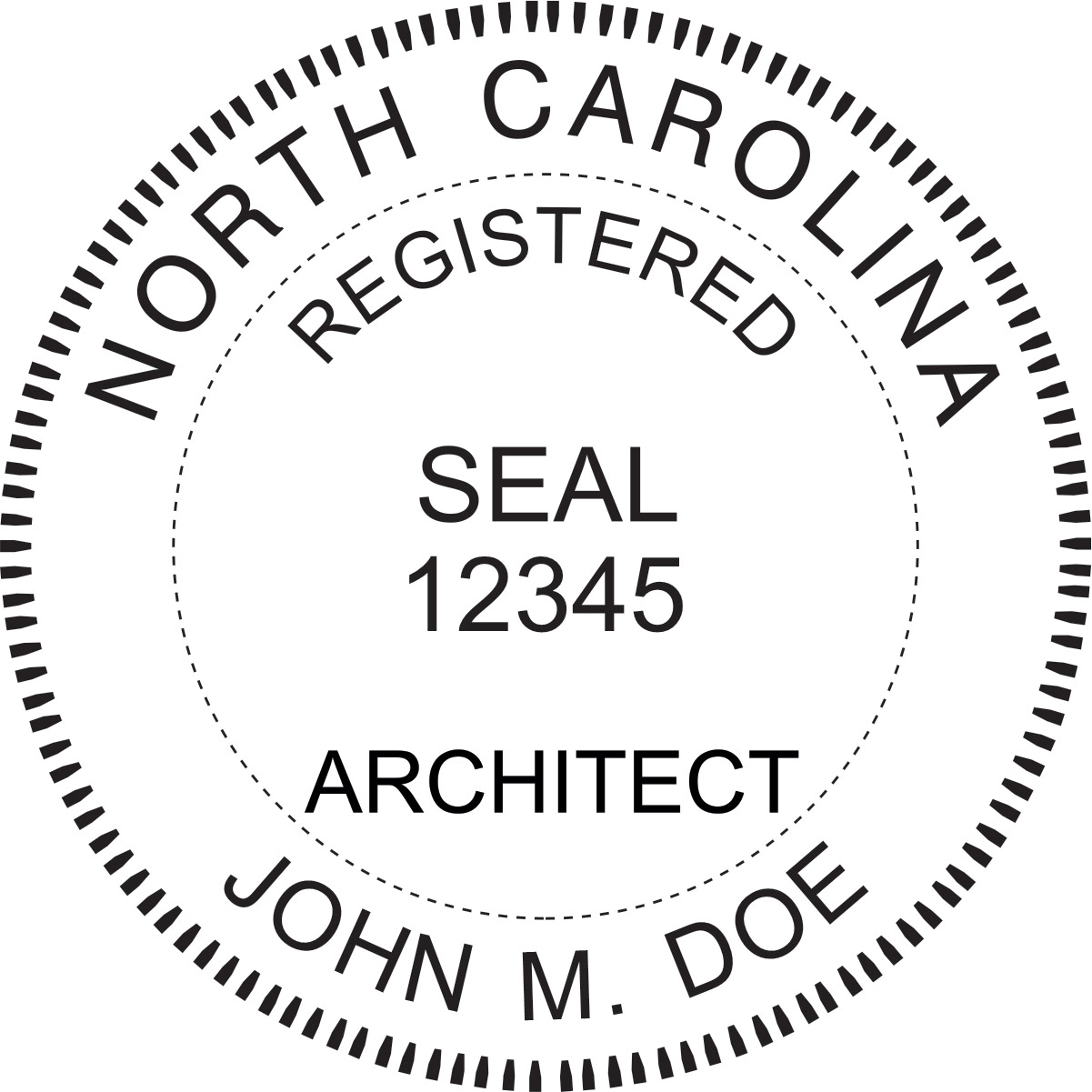 architect seal - desk top style - north carolina