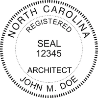 architect seal - pre inked stamp - north carolina