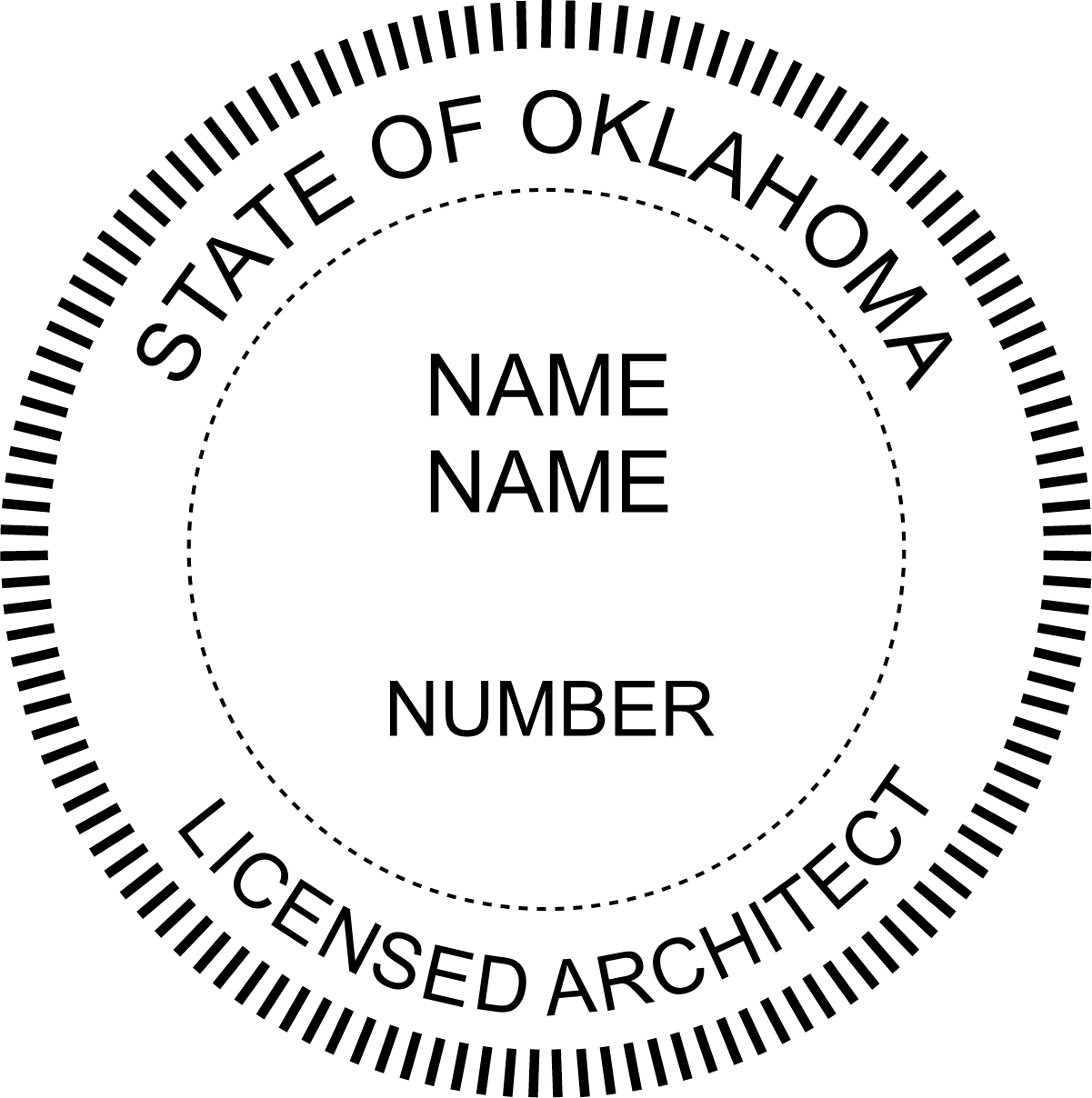 architect seal - wood stamp - oklahoma