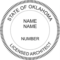 architect seal - pre inked stamp - oklahoma