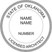 Architect Seal - Pre Inked Stamp - Oklahoma