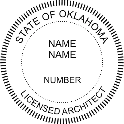 Architect Seal - Pre Inked Stamp - Oklahoma