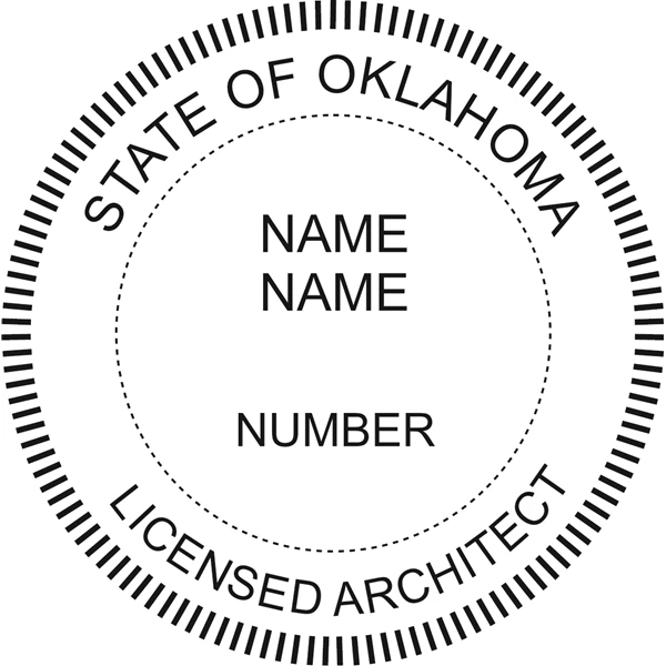 architect seal - wood stamp - oklahoma