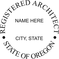 architect seal - wood stamp - oregon