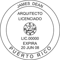 architect seal - wood stamp - puerto rico