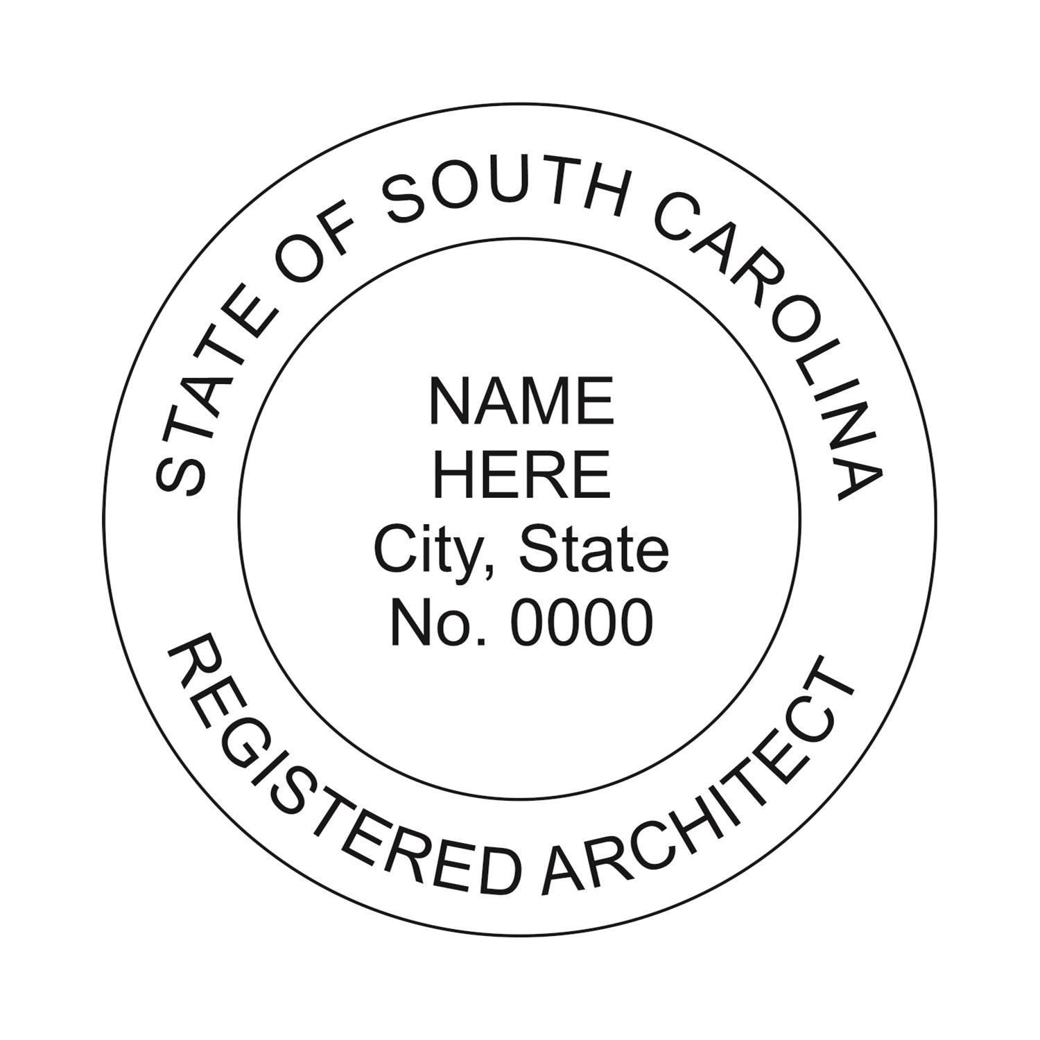 Architect Seal - Pre Inked Stamp - North Carolina