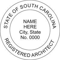 architect seal - wood stamp - south carolina