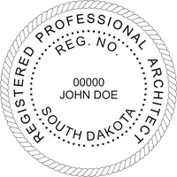 architect seal - wood stamp - south dakota