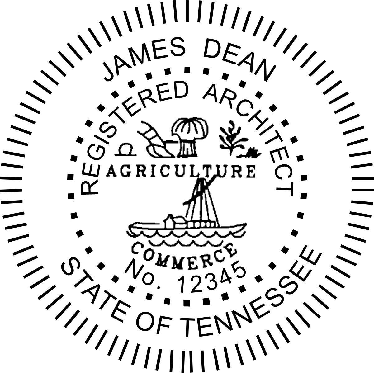 Architect Seal - Pre Inked Stamp - Tennessee