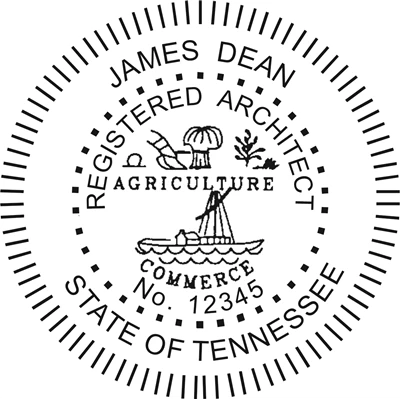 Architect Seal - Wood Stamp - Tennessee