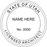 architect seal - wood stamp - utah