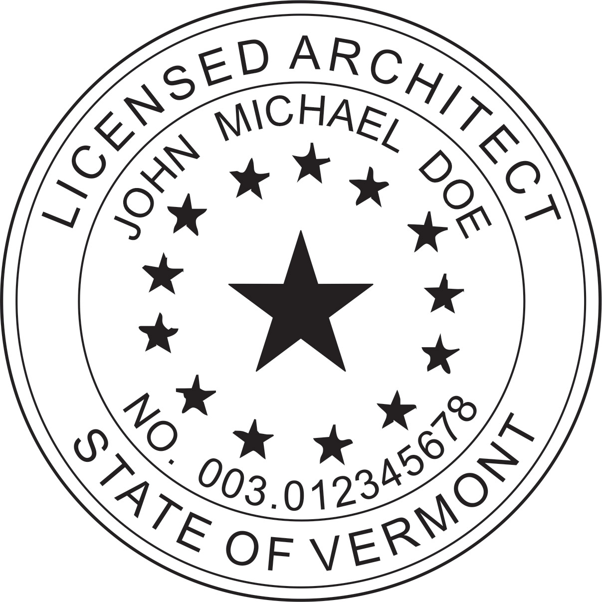 architect seal - pre inked stamp - vermont