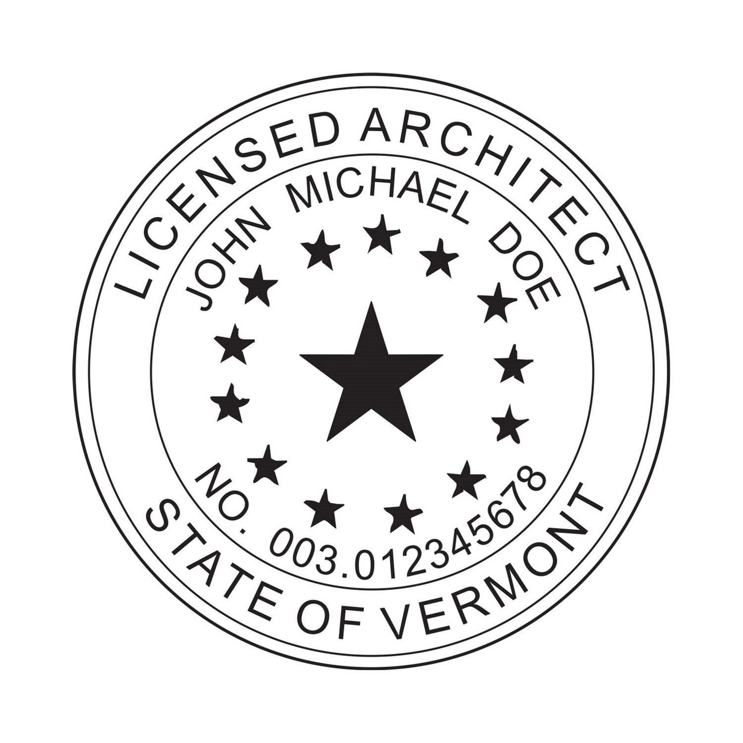Architect Seal - Wood Stamp - Vermont