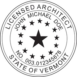 Architect Seal - Pre Inked Stamp - Vermont