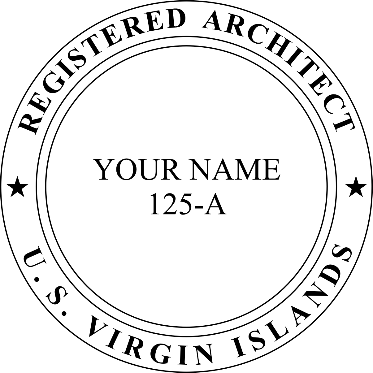 architect seal - wood stamp - virgin islands