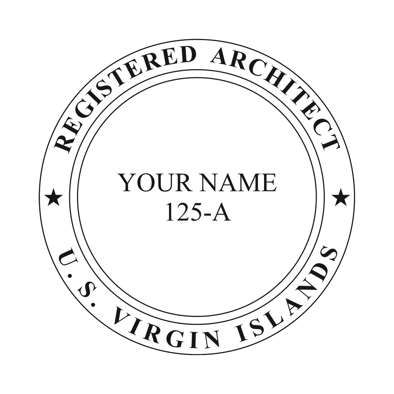 Architect Seal - Pre Inked Stamp - Virgin Islands