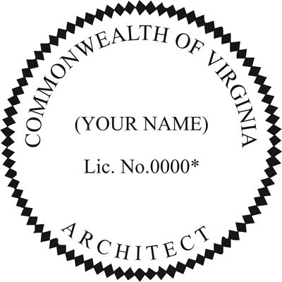 Architect Seal - Pre Inked Stamp - Virginia