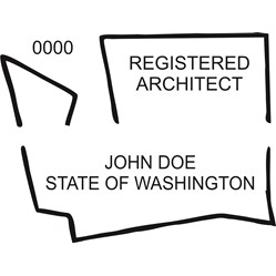 Architect Seal - Wood Stamp - Washington