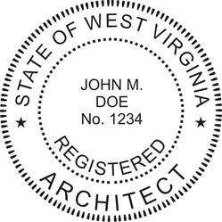 Architect Seal - Pre Inked Stamp - West Virginia