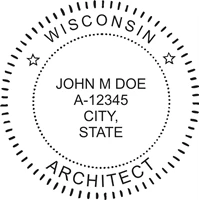 architect seal - pre inked stamp - wisconsin