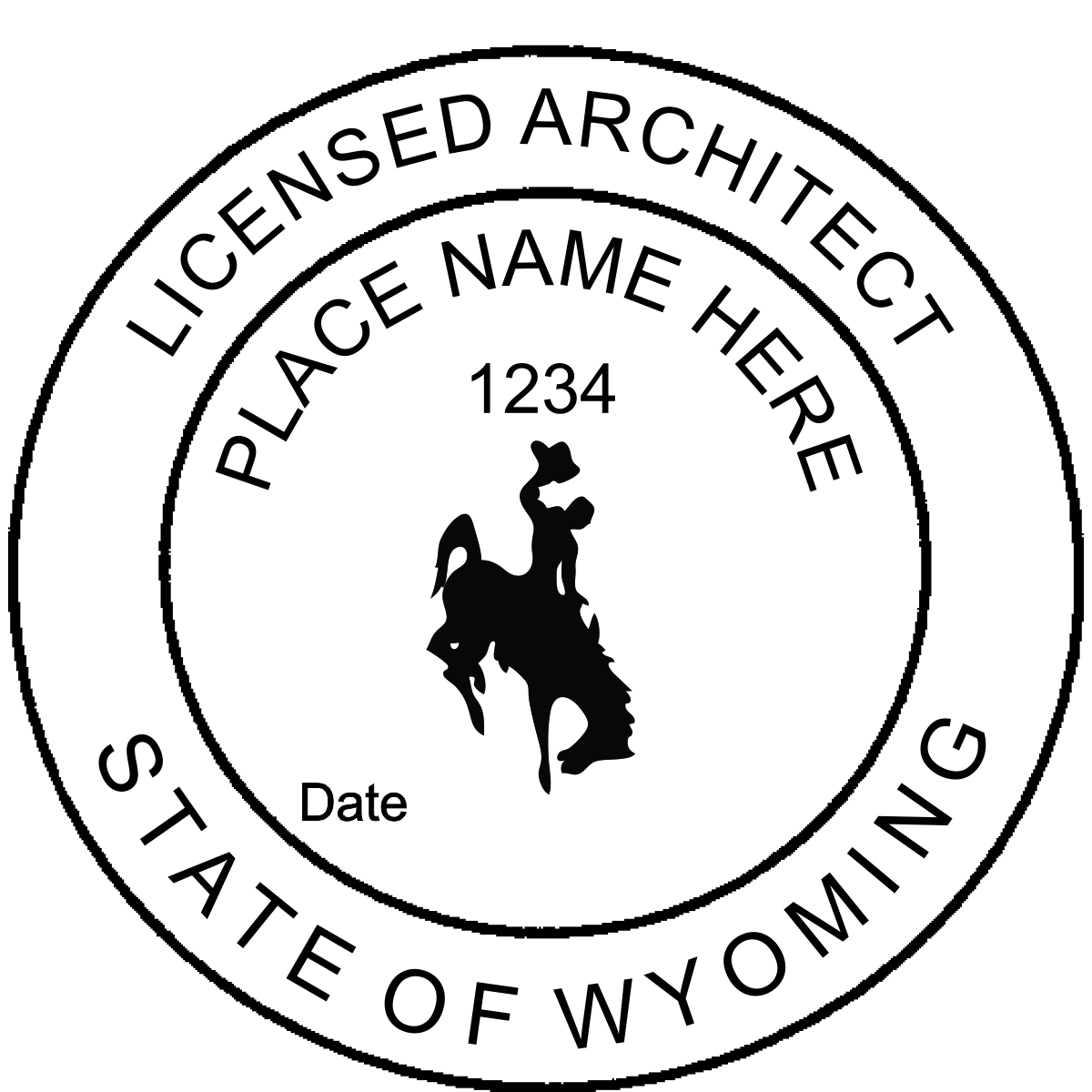 architect seal - pre inked stamp - wyoming