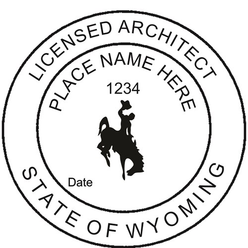 Architect Seal - Pre Inked Stamp - Wyoming
