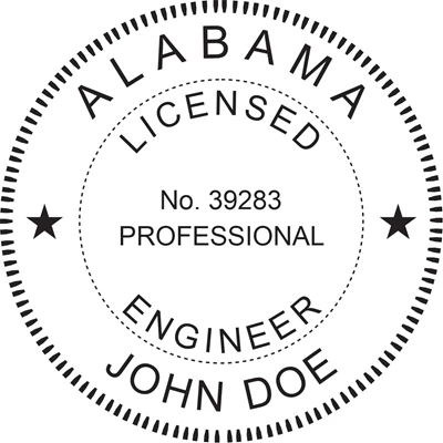 Engineer Seal - Pre Inked Stamp - Alabama