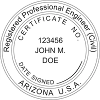 engineer seal - wood stamp - arizona
