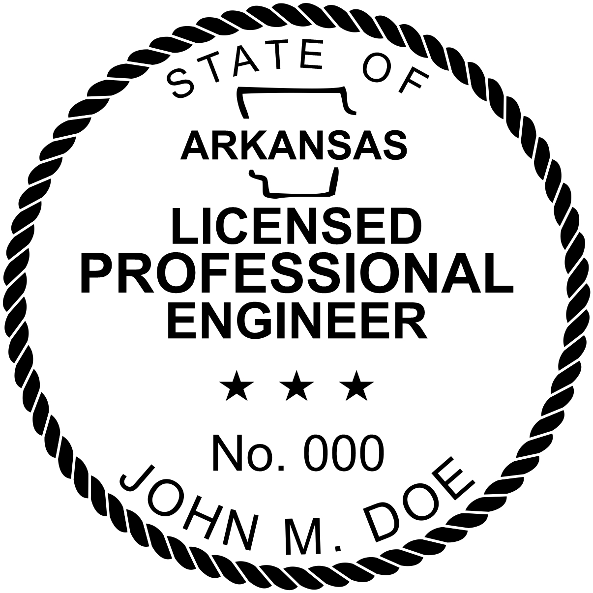 engineer seal - wood stamp - arkansas