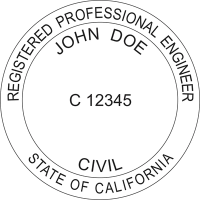 Engineer Seal - Pre Inked Stamp - California