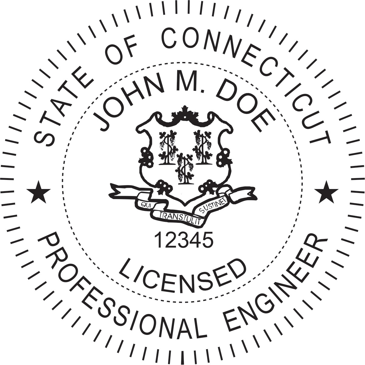 engineer seal - wood stamp - connecticut