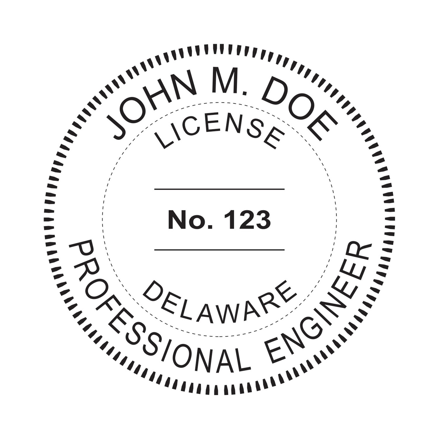 Engineer Seal - Pre Inked Stamp - Delaware